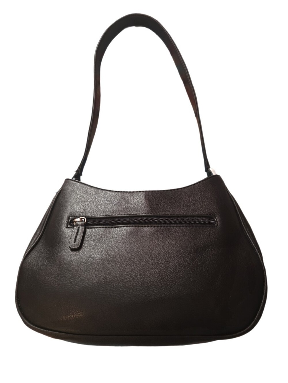 Vintage Y2K Black Minimalist Leather Shoulder Bag Handbag Pristine Leather - Picture 6 of 15